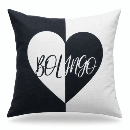 Coussin en Lin Bolingo Noir et Blanc 45 x 45 cm